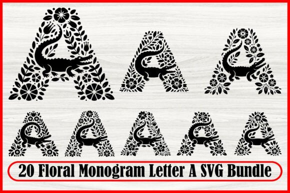 20 Floral Monogram Letter A Bundle Review