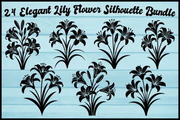 24 Elegant Lily Flower Silhouette Bundle: Graphics & Illustrations Review