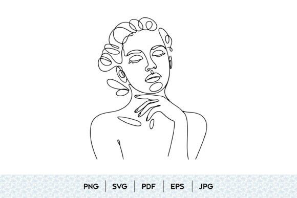 Abstract Woman Line Art Graphics & Illustrations