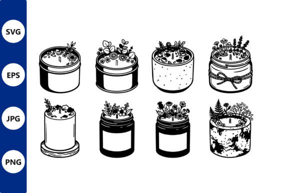 Candle and Flower Jar Illustration Graphics Review