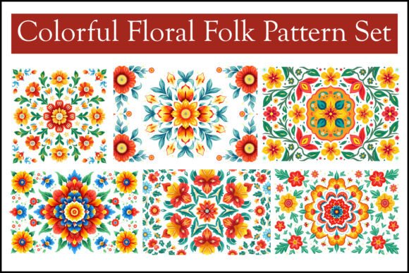 Colorful Floral Folk Pattern Set Review