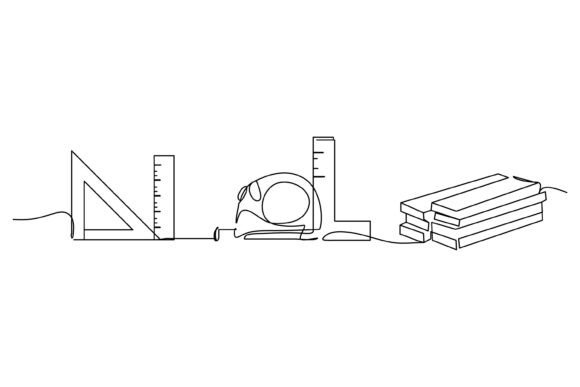 Continuous Line Design of Wood Graphics & Illustrations