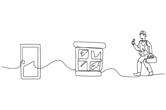 Continuous Line Design of Worker Graphics & Illustrations