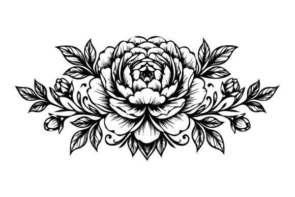 Detailed Peony Blossom Silhouette Review