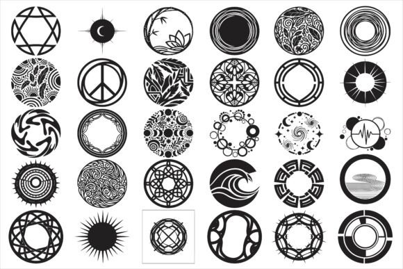 Elegant Modern Minimal Circle Ornament Graphics