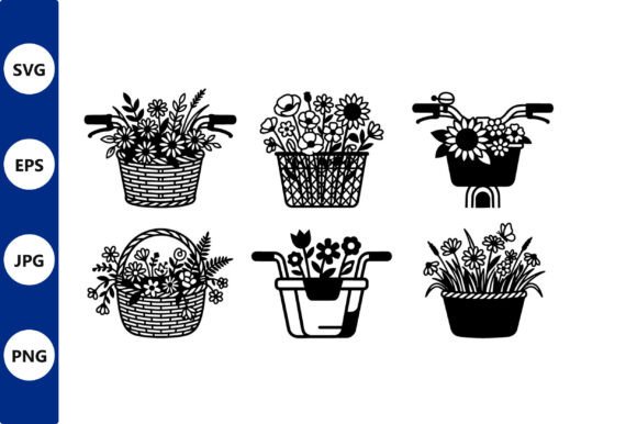 Floral Basket Silhouettes on Bikes Graphics Review