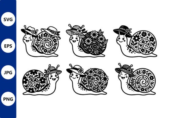 Floral Snail Vector Design: Graphics & Illustrations