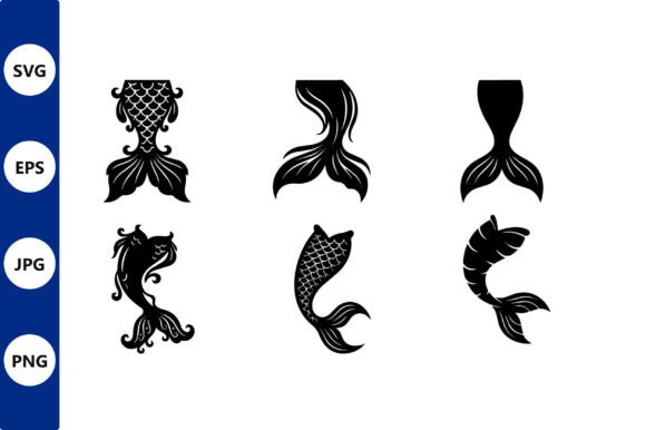 Mermaid Tails Silhouettes: Graphics & Illustrations Review