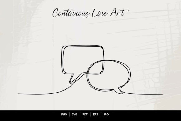 Minimal Chat Bubble Line Art SVG Graphics Review