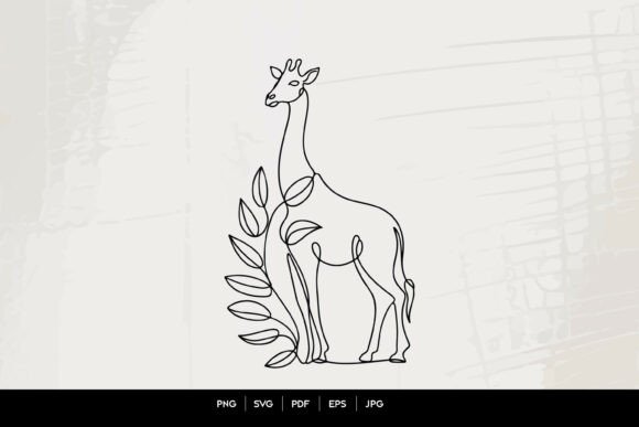 Minimalist Giraffe Line Art SVG for Graphics