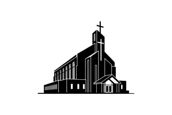 Modern Black and White Church Building S Graphics Review