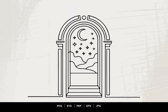 Mystical Moon Portal Arch Graphics & Illustrations