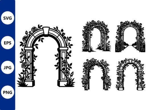 Ornate Garden Arch Vector Silhouettes Review