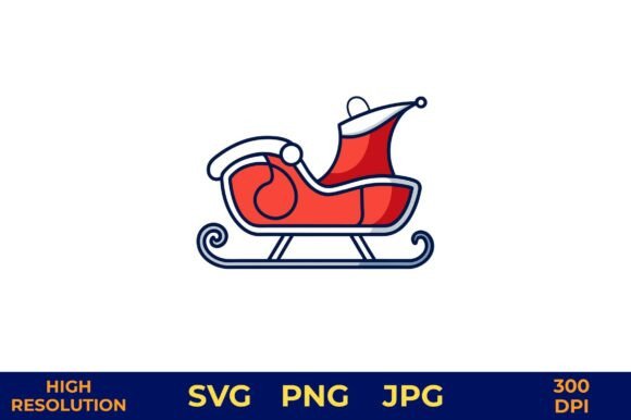 Red Sleigh Vector Design: Graphics & Illustrations