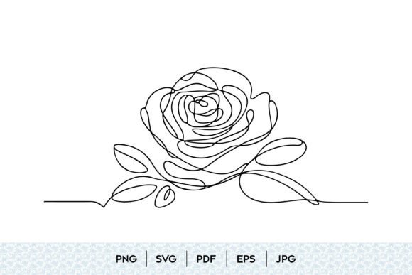 Rose Continuous Line Art SVG: Graphics & Illustrations Review