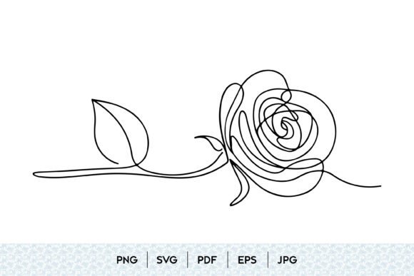 Single Line Rose SVG Design: Graphics & Illustrations
