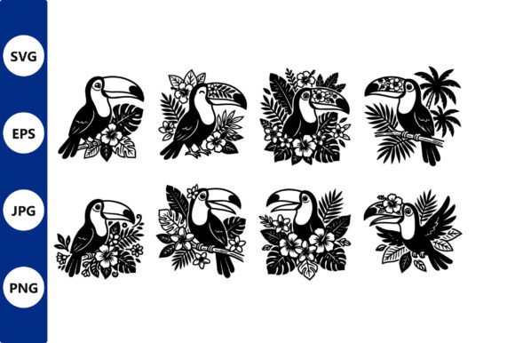 Tropical Toucan Vector Illustration Graphics