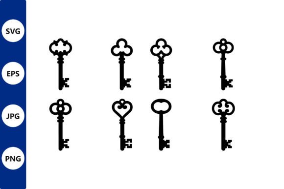 Vintage Key Set Flat Vector Design Review
